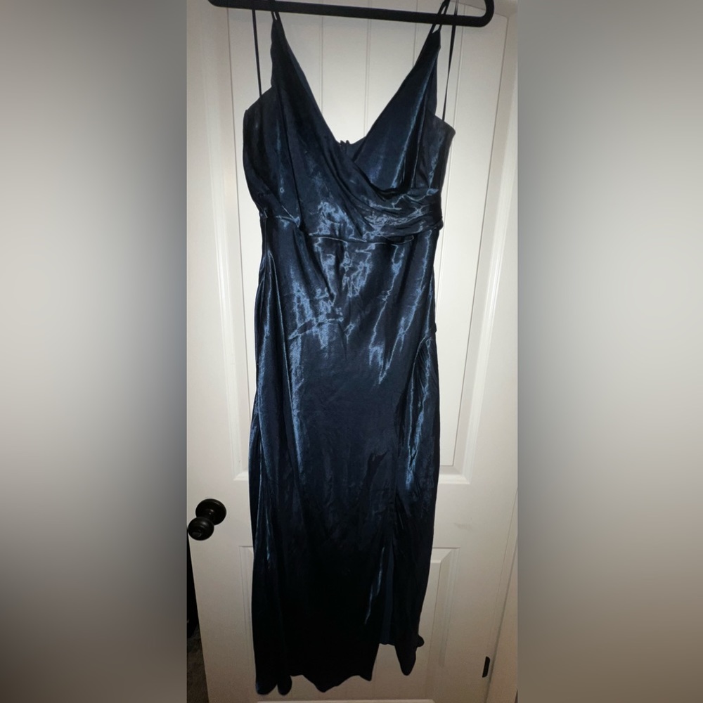 Bardot satin blue dress. EUC